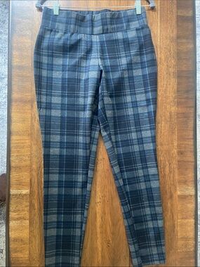 Plaid Ankle Pants - Blue/Gray